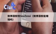 微博涨粉榜Seofensi（微博涨粉能赚钱吗）
