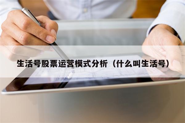 生活号股票运营模式分析（什么叫生活号） 第1张