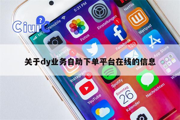 关于dy业务自助下单平台在线的信息