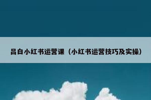 吕白小红书运营课（小红书运营技巧及实操）