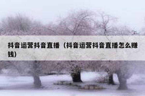 抖音运营抖音直播（抖音运营抖音直播怎么赚钱）