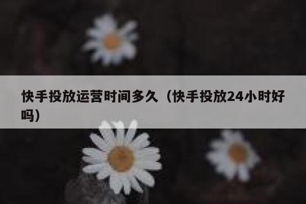 快手投放运营时间多久（快手投放24小时好吗）