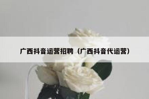 广西抖音运营招聘（广西抖音代运营）