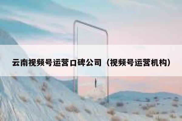 云南视频号运营口碑公司（视频号运营机构）