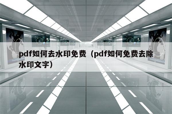 pdf如何去水印免费（pdf如何免费去除水印文字）