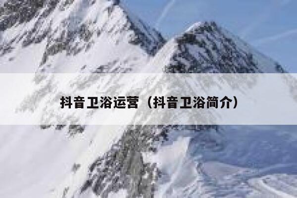 抖音卫浴运营（抖音卫浴简介）