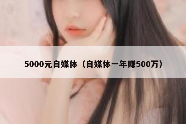 5000元自媒体（自媒体一年赚500万）