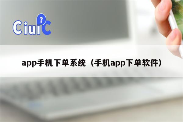 app手机下单系统（手机app下单软件）