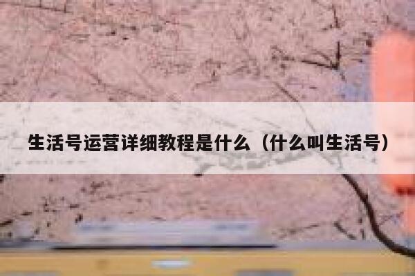 生活号运营详细教程是什么（什么叫生活号）