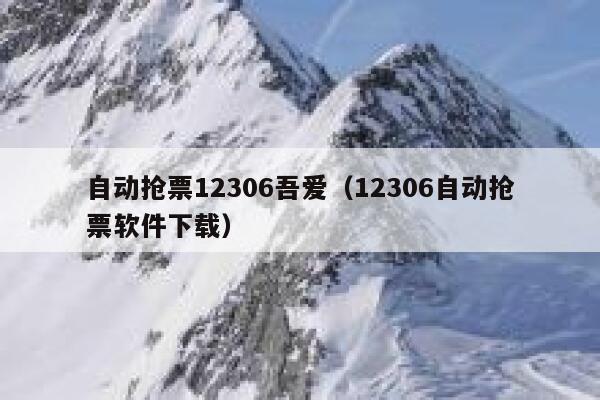 自动抢票12306吾爱（12306自动抢票软件下载）