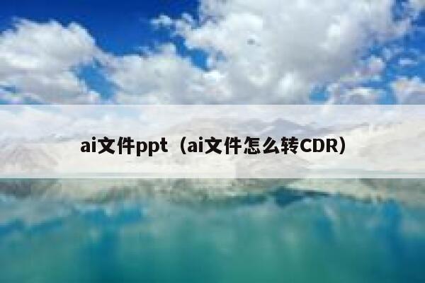 ai文件ppt（ai文件怎么转CDR）