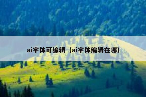 ai字体可编辑（ai字体编辑在哪）