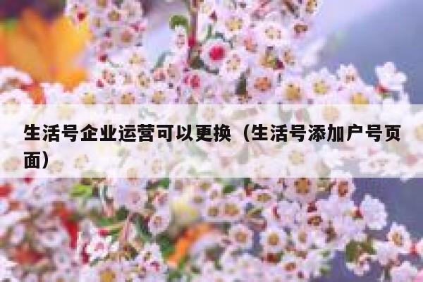 生活号企业运营可以更换（生活号添加户号页面）