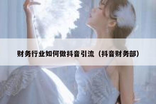 财务行业如何做抖音引流（抖音财务部）