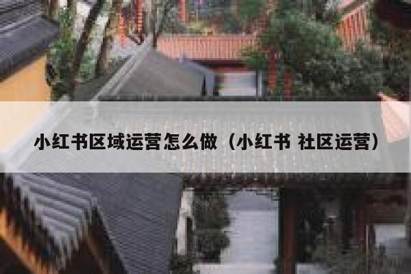 小红书区域运营怎么做（小红书 社区运营）