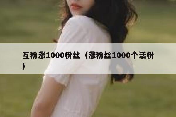 互粉涨1000粉丝（涨粉丝1000个活粉）