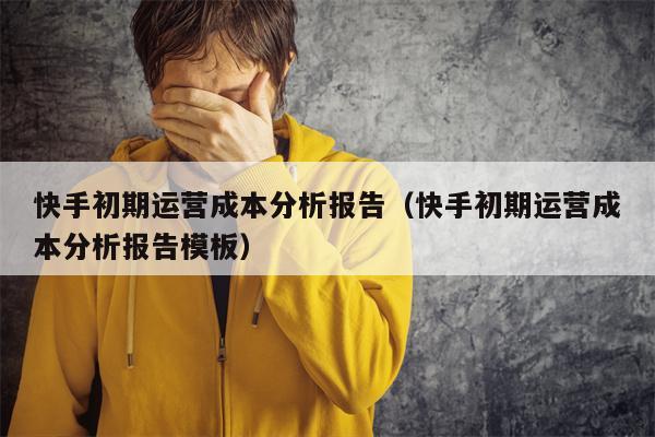 快手初期运营成本分析报告（快手初期运营成本分析报告模板）