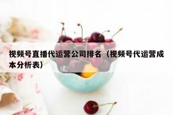 视频号直播代运营公司排名（视频号代运营成本分析表）