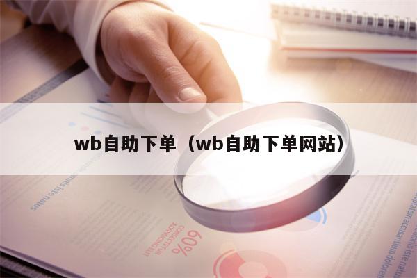 wb自助下单（wb自助下单网站）